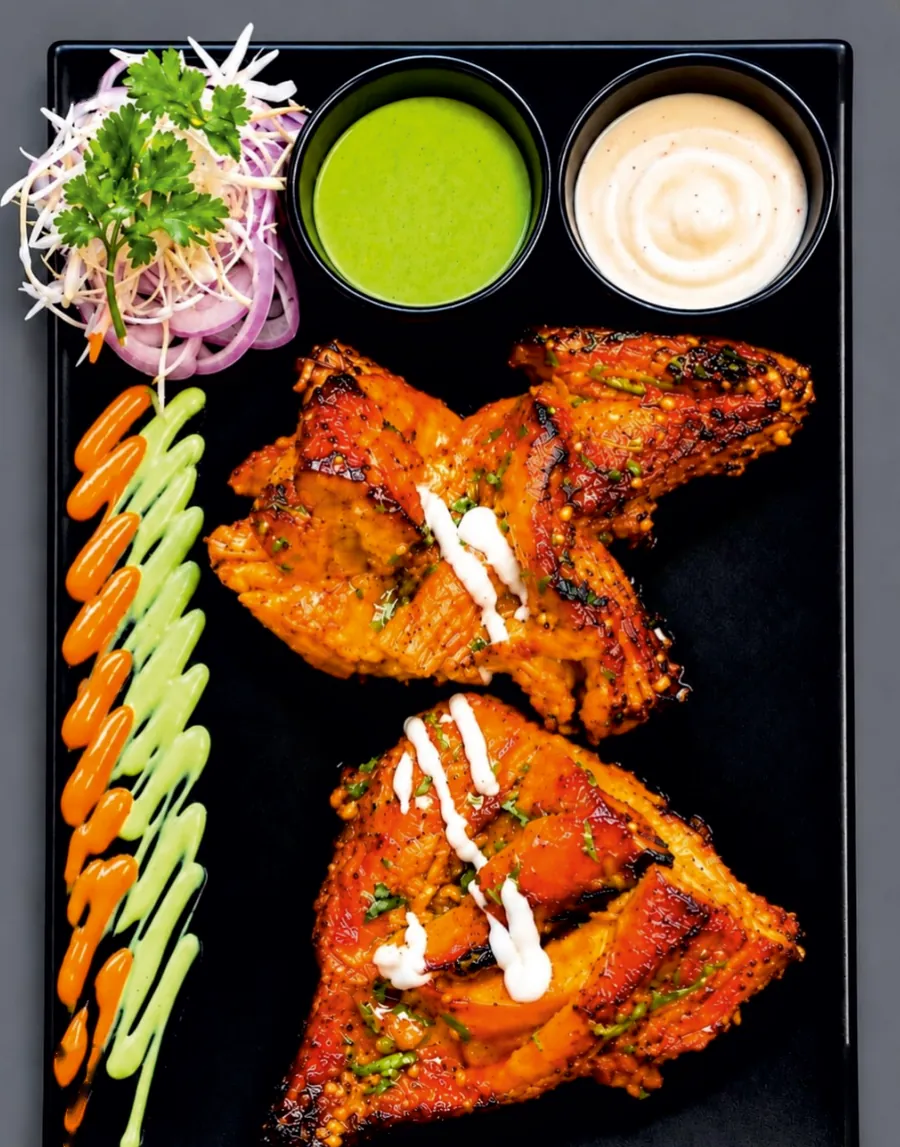 Masala tandoori chicken, chest quarter piece